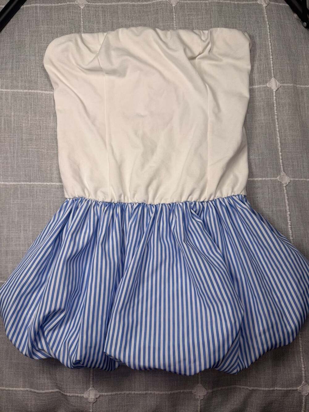 NWOT Y2K Kali Fashions Women's Mini Bubble Dress White&Blue Striped Medium